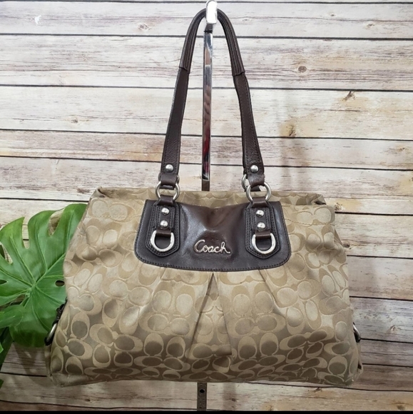 Coach Handbags - Coach Ashley Signature Satin Carryall Satchel Bag